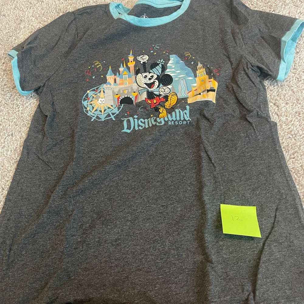 Disney Charcoal Tee with Light Blue Accents
